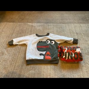 Little Rebels: Dinosaur Baby 3pc Sweat Outfit 12M